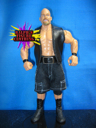 Steve Austin Black Vest and Black Denim Pants