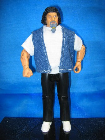 Captain Lou Albano Blue Denim Vest and White Shirt